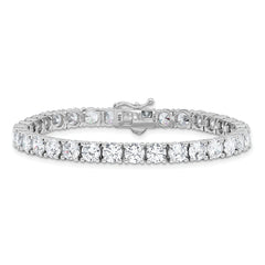 Sterling Shimmer Sterling Silver Rhodium-plated 5mm CZ 34 Stone 7 inch Bracelet