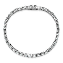 Sterling Shimmer Sterling Silver Rhodium-plated 5mm CZ 39 Stone 8 inch Bracelet