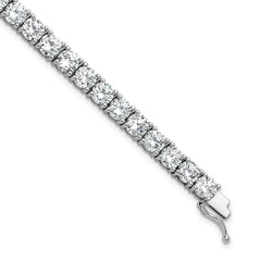 Sterling Shimmer Sterling Silver Rhodium-plated 5mm CZ 39 Stone 8 inch Bracelet