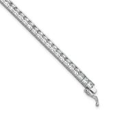 Sterling Shimmer Sterling Silver Rhodium-plated Square 3mm x 3mm CZ 61 Stone 8 inch Bracelet