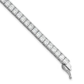 Sterling Shimmer Sterling Silver Rhodium-plated Square 3.5mm x 3.5mm CZ 54 Stone 8 inch Bracelet