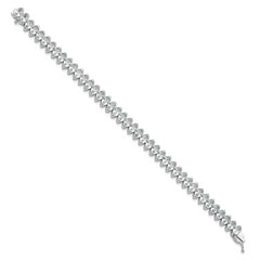 Sterling Shimmer Sterling Silver Rhodium-plated 5mm x 4mm CZ 41 Stone 7 inch Bracelet