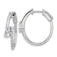 Sterling Shimmer Sterling Silver Rhodium-plated CZ 62 Stone In and Out Hinged Hoop Earrings