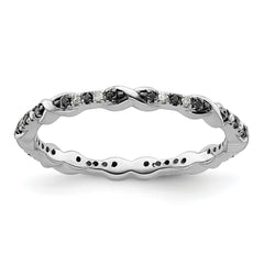 Sterling Silver Stackable Expressions Black & White Diamond Ring