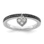 Sterling Silver Stackable Expressions Heart Black & White Diamond Ring