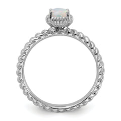Sterling Silver Stackable Expressions Created Opal Ring