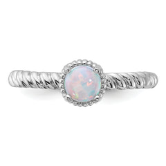 Sterling Silver Stackable Expressions Created Opal Ring