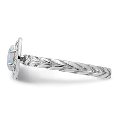 Sterling Silver Stackable Expressions Created Opal Ring