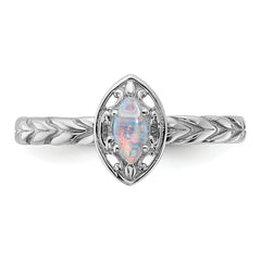 Sterling Silver Stackable Expressions Created Opal Ring
