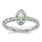 Sterling Silver Stackable Expressions Created Opal Ring
