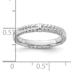 Sterling Silver Stackable Expressions Rhodium Ring