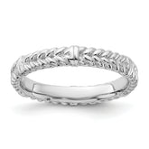 Sterling Silver Stackable Expressions Rhodium Ring