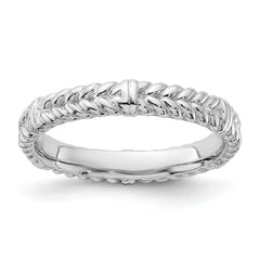 Sterling Silver Stackable Expressions Rhodium Ring