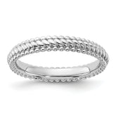 Sterling Silver Stackable Expressions Rhodium Ring