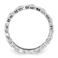 Sterling Silver Stackable Expressions Carved Band Ring