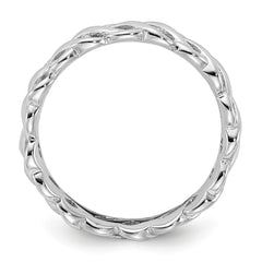 Sterling Silver Stackable Expressions Carved Band Ring