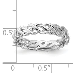 Sterling Silver Stackable Expressions Carved Band Ring