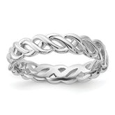 Sterling Silver Stackable Expressions Carved Band Ring