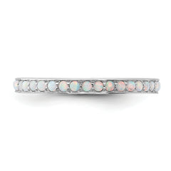 Sterling Silver Stackable Expressions Created Opal Ring