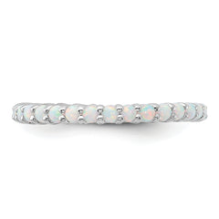 Sterling Silver Stackable Expressions Created Opal Ring