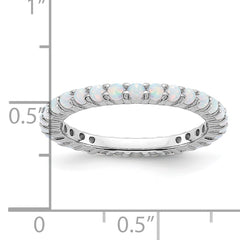 Sterling Silver Stackable Expressions Created Opal Ring