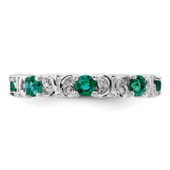 Sterling Silver Stackable Expressions Created Emerald Ring