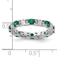 Sterling Silver Stackable Expressions Created Emerald Ring