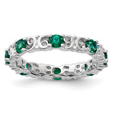 Sterling Silver Stackable Expressions Created Emerald Ring