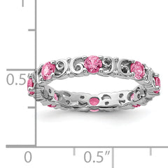 Sterling Silver Stackable Expressions Created Pink Sapphire Ring