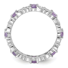 Sterling Silver Stackable Expressions Amethyst Ring