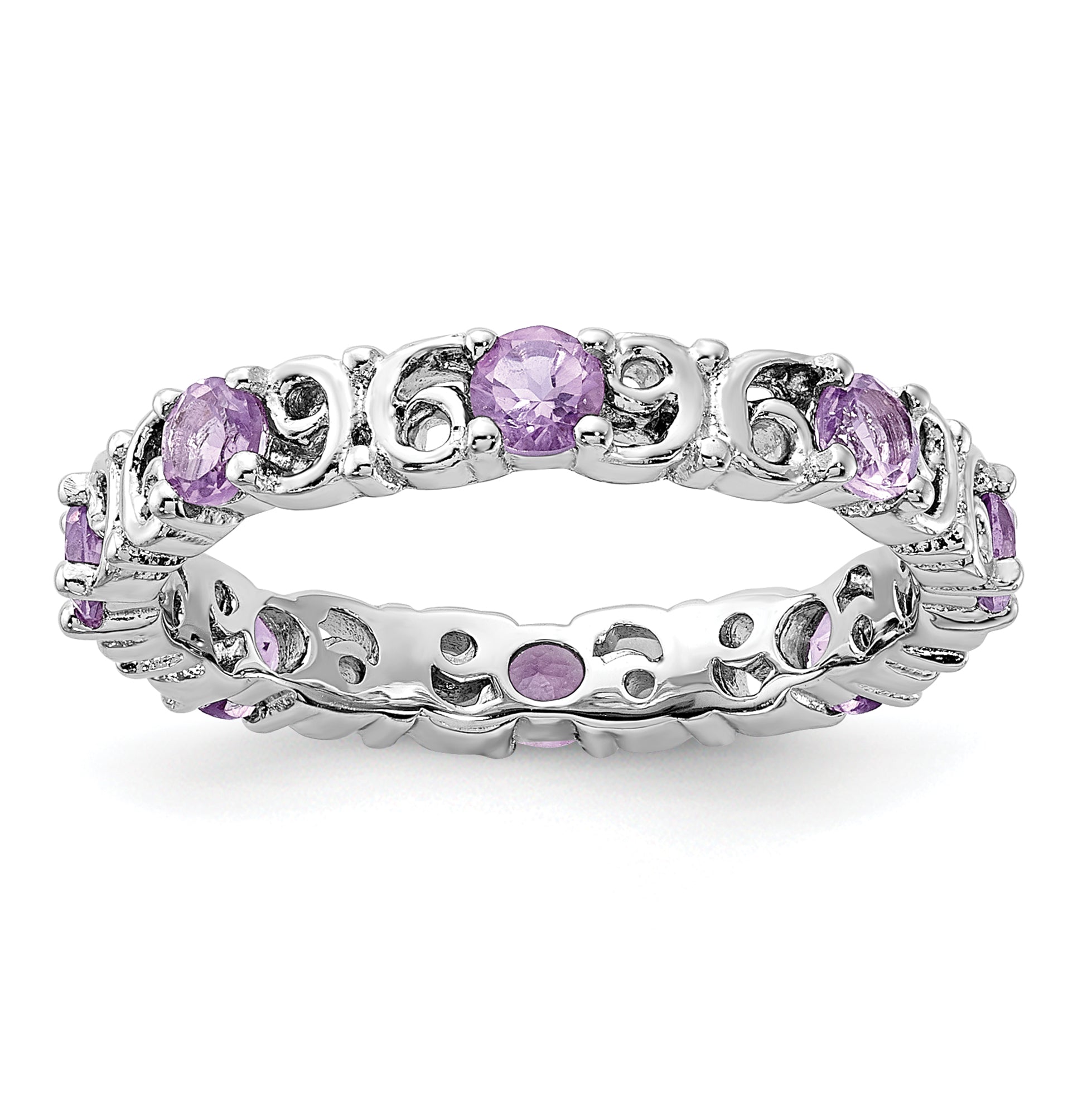 Sterling Silver Stackable Expressions Amethyst Ring