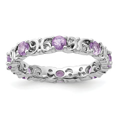 Sterling Silver Stackable Expressions Amethyst Ring