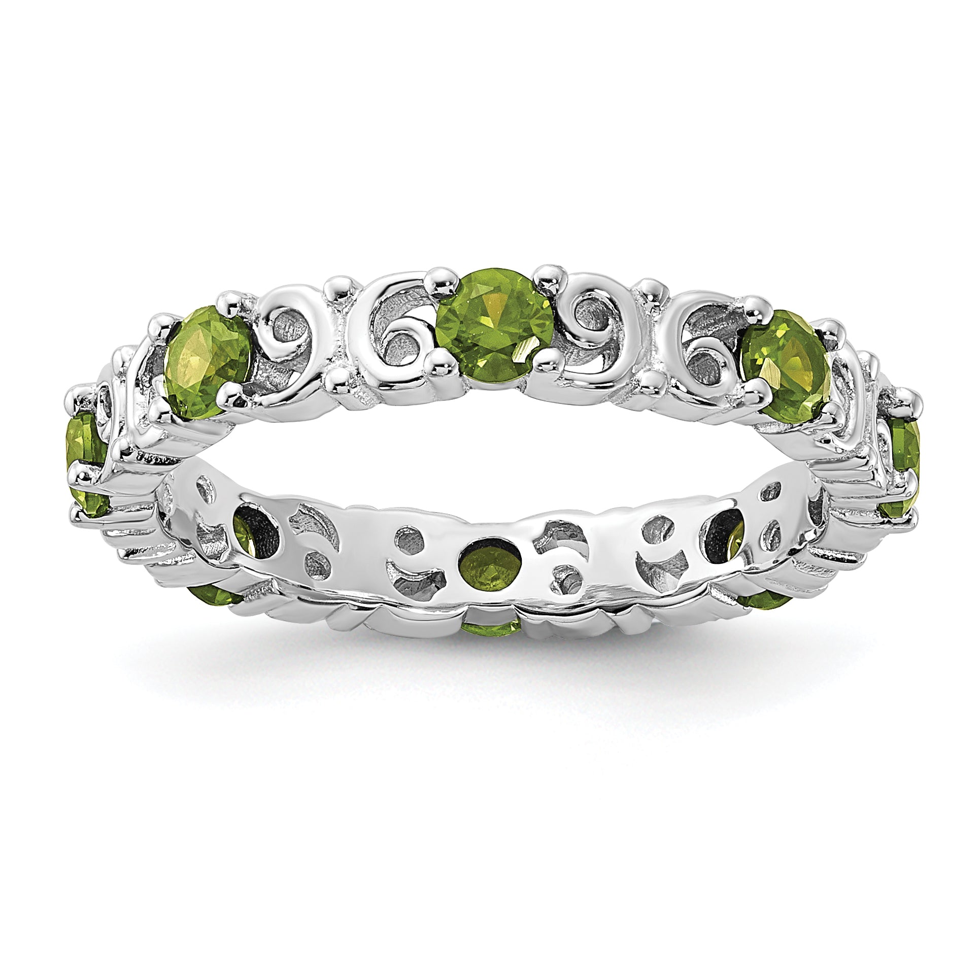 Sterling Silver Stackable Expressions Peridot Ring