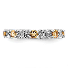 Sterling Silver Stackable Expressions Citrine Ring