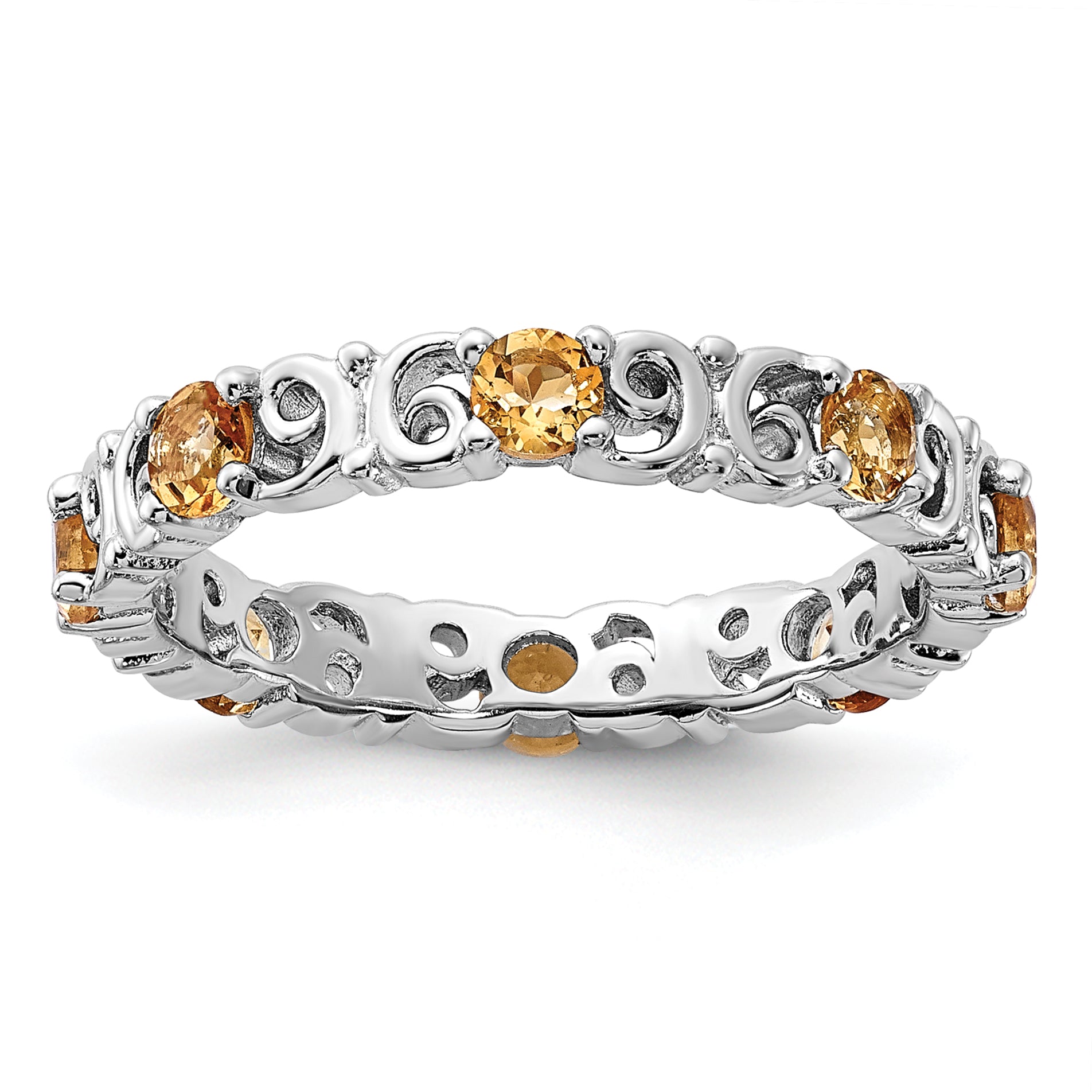 Sterling Silver Stackable Expressions Citrine Ring