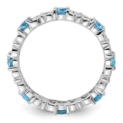 Sterling Silver Stackable Expressions Blue Topaz Ring