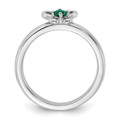 Sterling Silver Stackable Expressions Created Emerald Ring