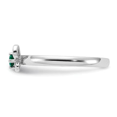 Sterling Silver Stackable Expressions Created Emerald Ring