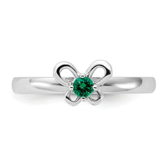 Sterling Silver Stackable Expressions Created Emerald Ring