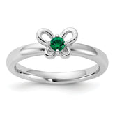 Sterling Silver Stackable Expressions Created Emerald Ring