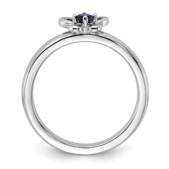 Sterling Silver Stackable Expressions Created Sapphire Ring