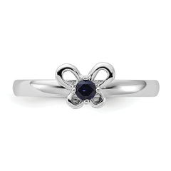 Sterling Silver Stackable Expressions Created Sapphire Ring