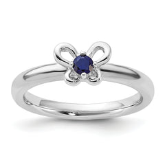 Sterling Silver Stackable Expressions Created Sapphire Ring