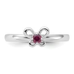 Sterling Silver Stackable Expressions Created Ruby Ring