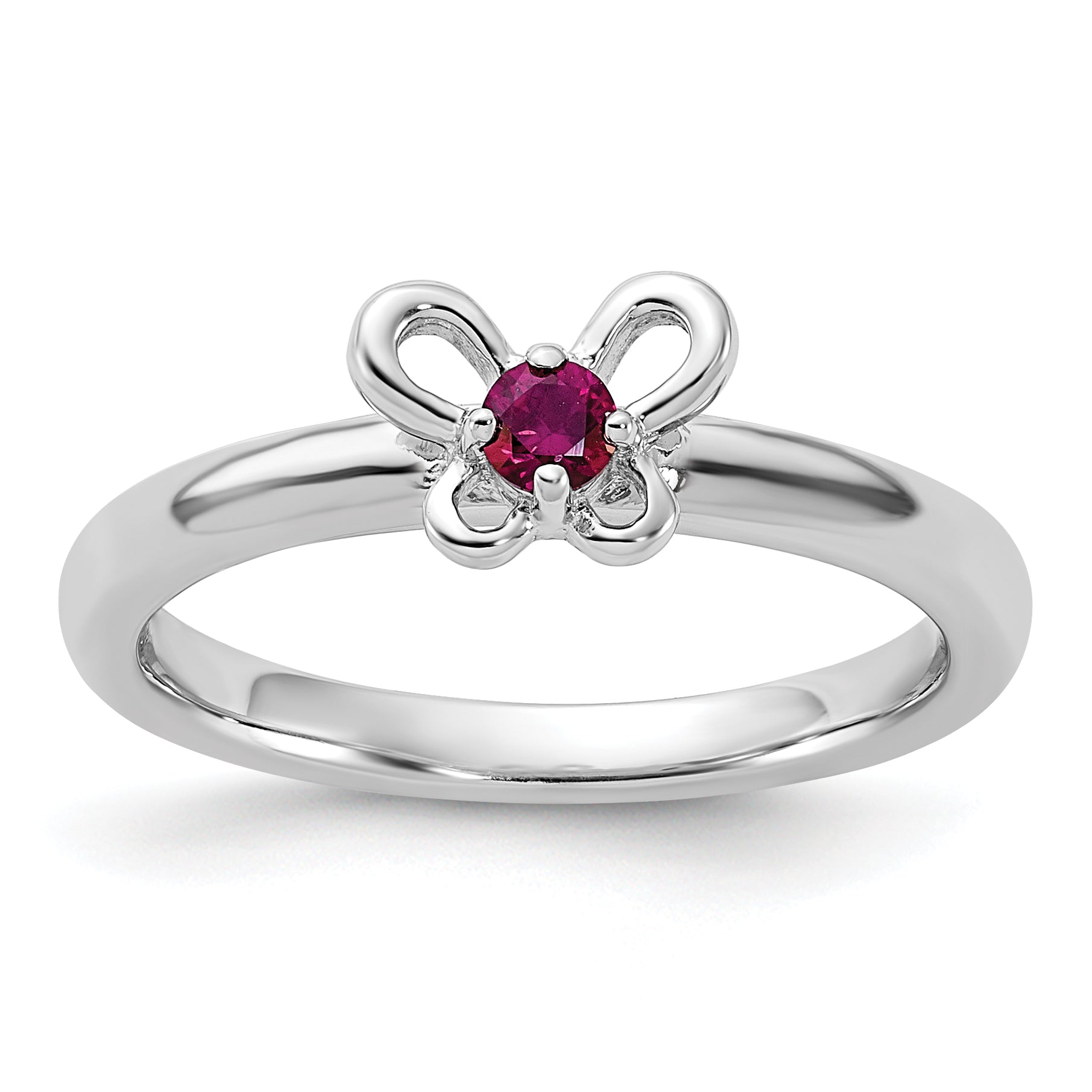 Sterling Silver Stackable Expressions Created Ruby Ring