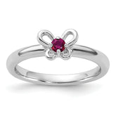 Sterling Silver Stackable Expressions Created Ruby Ring