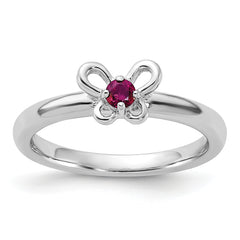Sterling Silver Stackable Expressions Created Ruby Ring