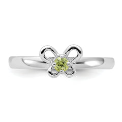 Sterling Silver Stackable Expressions Peridot Ring
