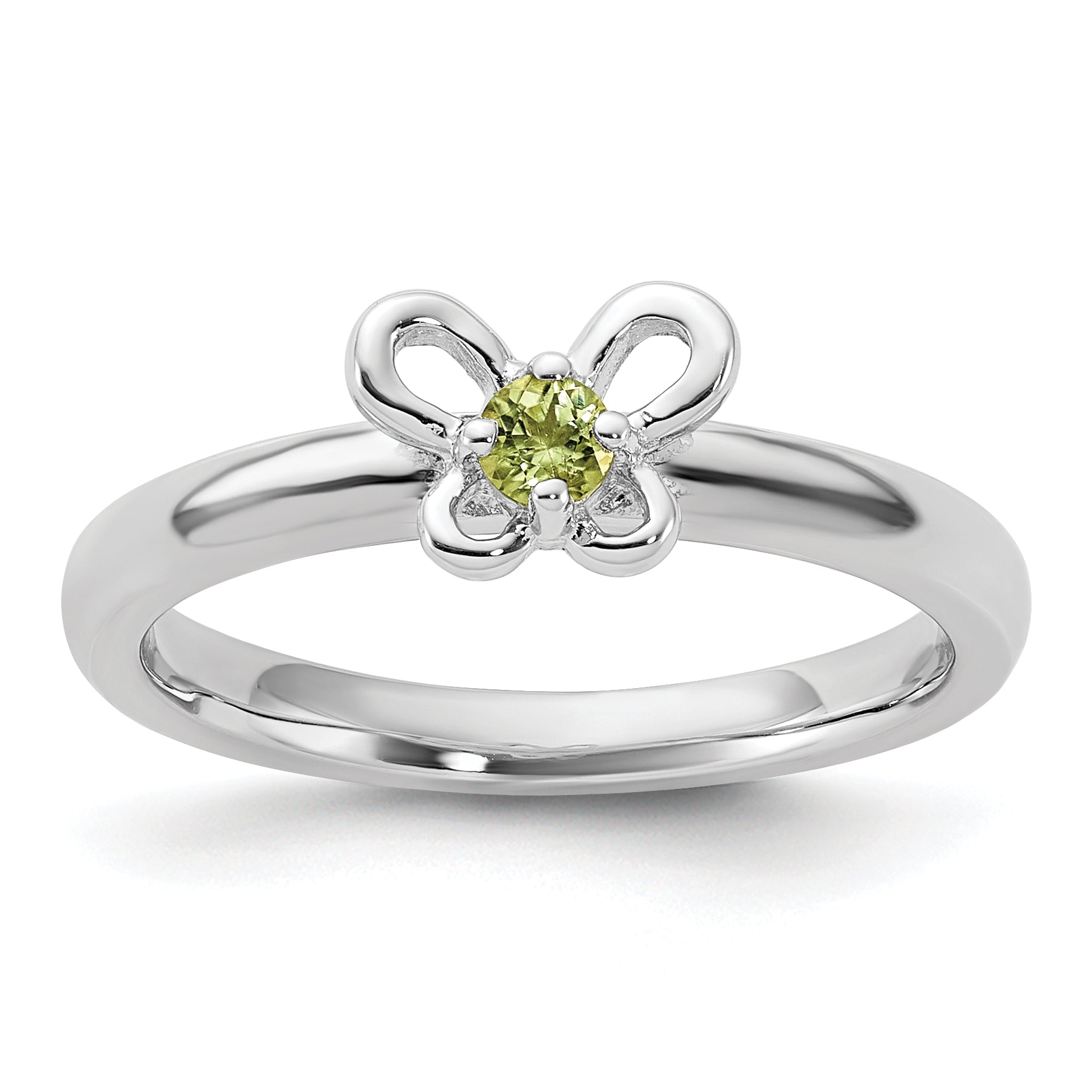 Sterling Silver Stackable Expressions Peridot Ring