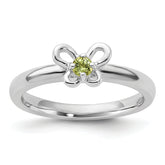 Sterling Silver Stackable Expressions Peridot Ring